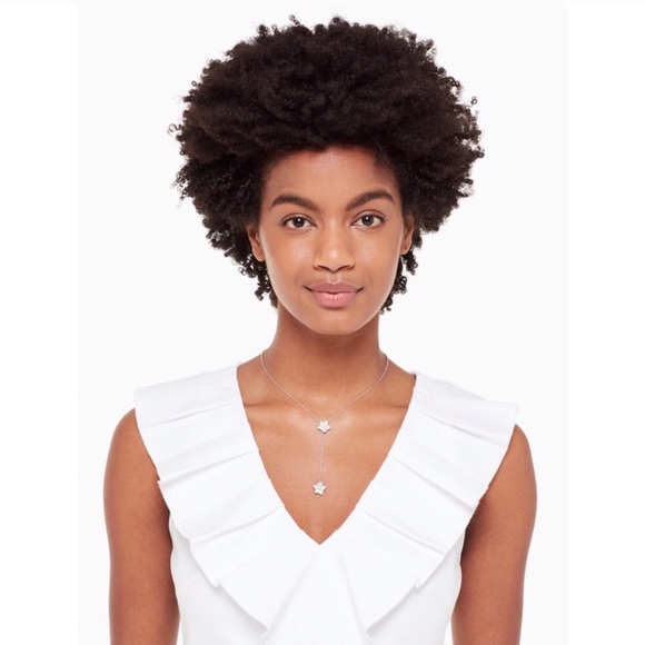 KATE SPADE • Blooming Crystal Flower Lariat Necklace - Picture 2 of 6